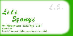 lili szonyi business card